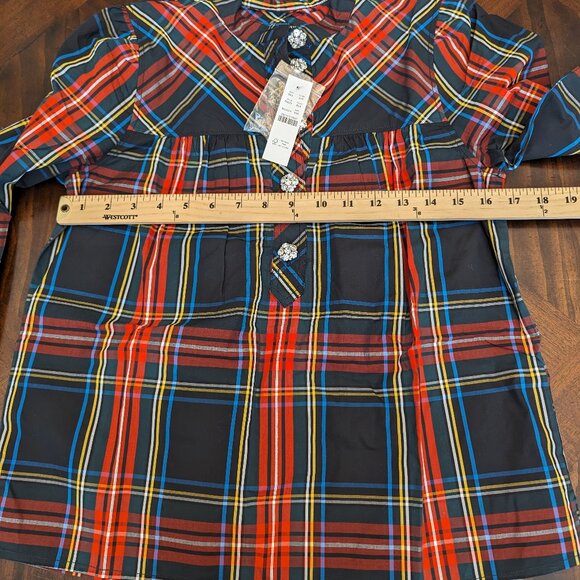J.Crew Fresco Top with Jewel Buttons in Stewart Tartan - Picture 8 of 11